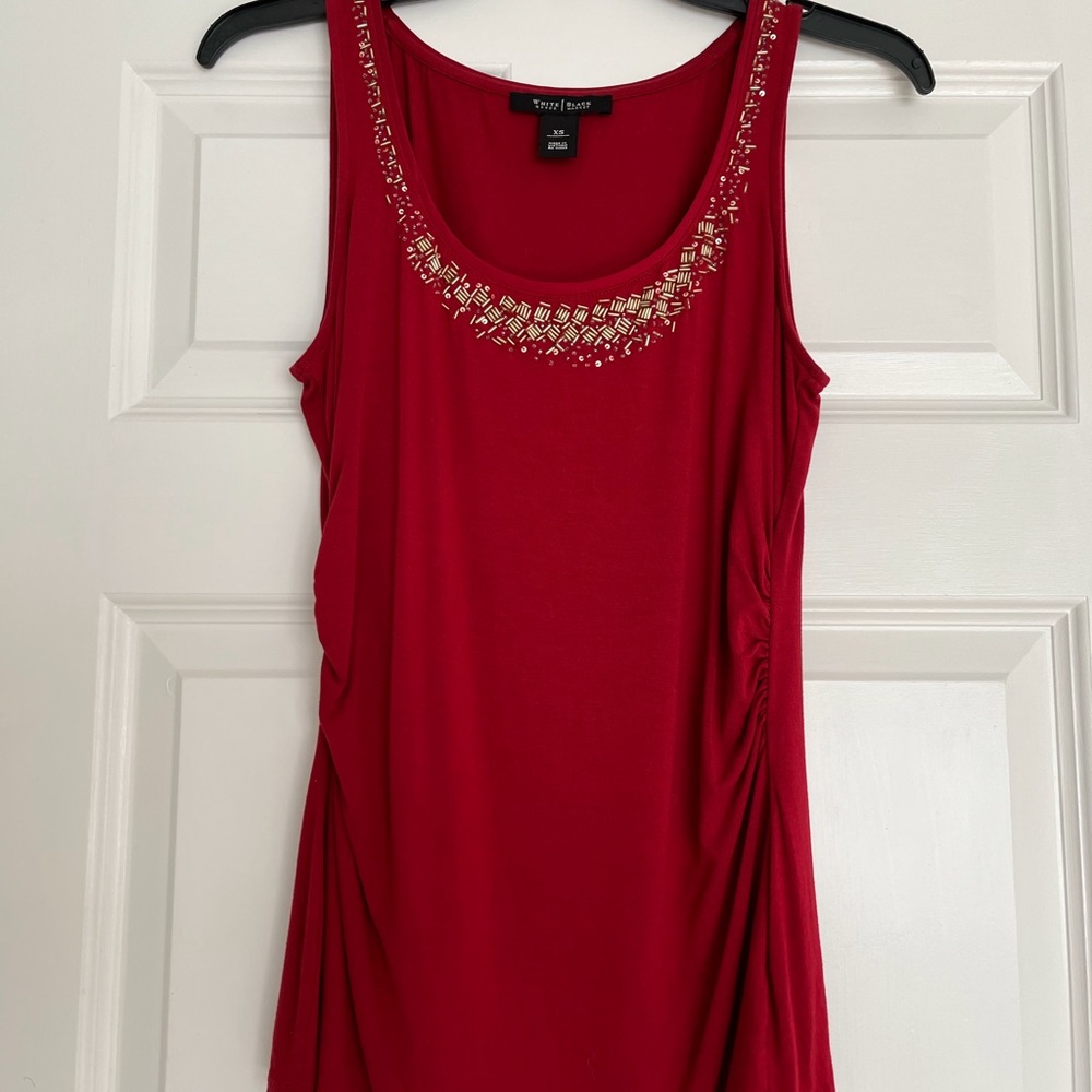 White House Black Market Sleeveless Red Blouse
